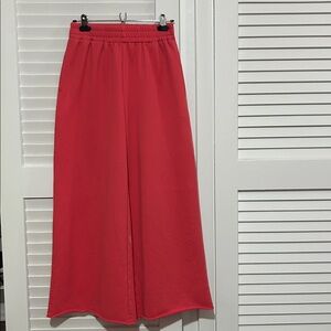 The Westside 🪸 Coral Pink Elastic Waist Super WideLeg Sweatpants Loungewear Pant